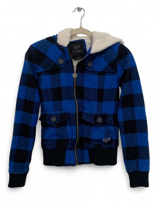 Fox Tops - Fox Racing Blue & Black Plaid Sherpa-Lined Zip Jacket